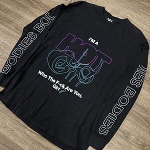 A24 Charli XCX "I'm a Hot Girl" Bodies Long Sleeve Black T Shirt Mens Medium